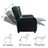 VIT Gaming Recliner Chair Racing Style Single PU Leather Sofa Modern Living Room Recliners Ergonomic Comfortable Home Theater Seating, Teal VITESSE