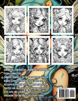 Kawaii Fairies Coloring Book: Adult Coloring Book Featuring Adorable Magical Fairies in Stunning Grayscale for Stress Relief and Relaxation WoodArtSupply