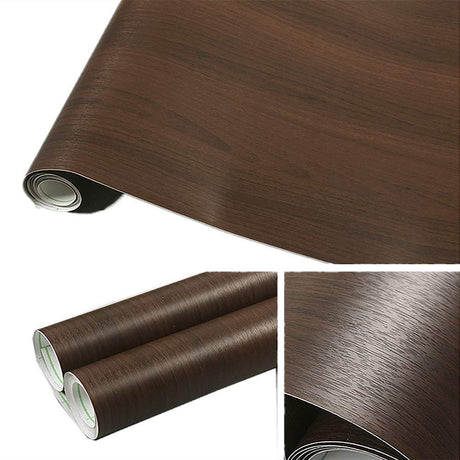 MULLSAN Wood Peel and Stick Film Vintage Wood Panel Wallpaper Self Adhesive Removable Wall Covering Decorative Faux Distressed Wood Plank Wooden Grain Vinyl Decal Roll 17.7 Inch by 9.8 Feet MULLSAN