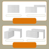 TAMUNE L-Shaped Dressing Table with 8 Drawers, Extendable Vanity Desk and Dresser Combo, Wood Vanity Dresser Makeup Desk, Wide Desktop, for Bedroom Dressing Room, White (47.8”W x 47.2”D x 31.5”H) TAMUNE