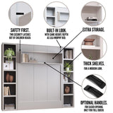 Oakland Living Easy-Lift Queen Murphy Wall Bed in White with Two Bookshelves Oakland Living