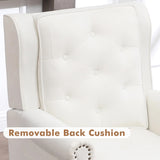 Modern Accent Chair Set of 2, Wingback Living Room Chairs with High Back, Accent Upholstered Armchair with Vintage Legs, Comfy Sofa Chair Accent Chairs Set for Bedroom Home Office Reading White choairy