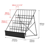 QWORK 4-Tiered Metal Book Display Stand – 18.4 x 16.6 x 14.5, Book Signing Wire Rack, Space-Saving Tabletop Cd Display Countertop Magazine Rack for Picture Literature Brochure Library Classroom QWORK
