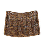PGYXGS 1X Rattan Bread Basket Square Plastic Wicker Fruit Serving Storage Bowl, Woven Decorative Kitchen Counter Organizing for Bakery Snacks Candy Restaurant 20*20CM - Brown PGYXGS