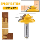 Newdeli 3PCS 45 Degree Lock Miter Router Bit Set 1/2 Inch Shank for 1/2”, 3/4", 1" Cutting Height Joint Router Bits for Creating Lock Miter Joint Newdeli