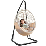 C Hammock Chair Stand, Heavy Duty Hanging Chair Stand Only, Solid Steel Structure Swing Stand with Hook, 300lbs Hammock Chair Stand Only, Hammock Stand Only for Indoor/Outdoor Patio Yard（Stand Only） SkylarkJoy