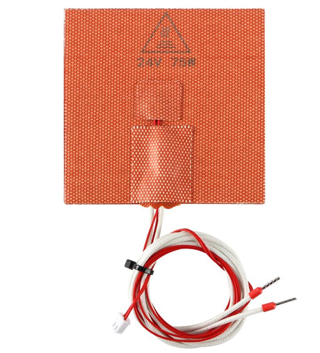 FYSETC 3D Printer Voron0.1 Silicone Heater Pad - 24V 75W Heating Mat 100x100mm - Heated Bed with NTC 100K Thermistor: Built-in Bimetal Thermostat Easy Install for Vorn 0 0.1 Hot Aluminum Build Plate FYSETC