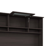 Bush Furniture Cabot 60W Desk Hutch with Shelves and Cabinet in Heather Gray Bush Business Furniture