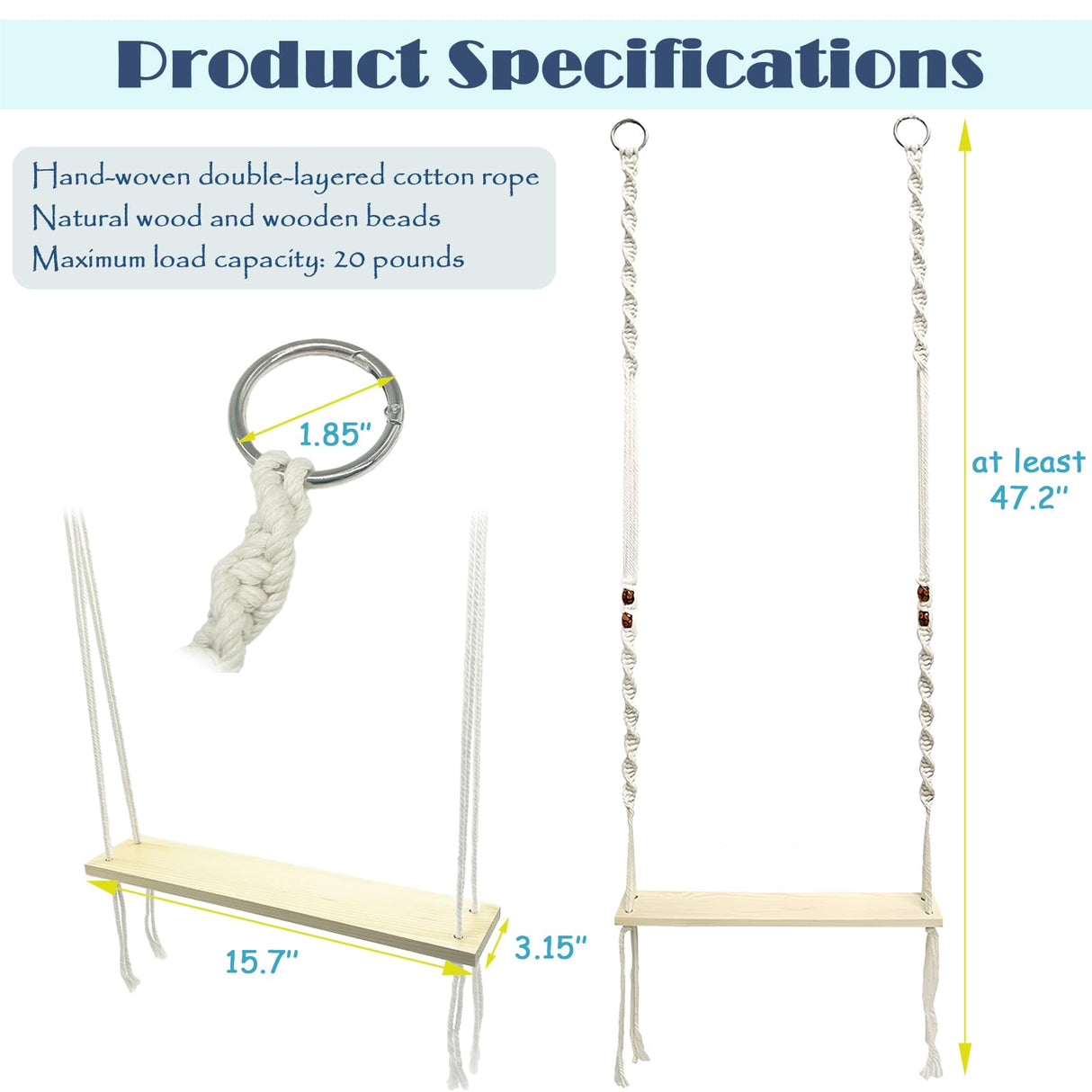 HahaMagic Chicken Swing Toy for Large Chicken Coop, Chicken Enrichment Toy for Hens and Roosters, Natural Wooden Handmade Chicken Coop Accessories, Ideal Gift for Chicken Owners and Chicken Lovers HahaMagic