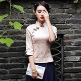 Chinese womens short suit Han spring and summer twopiece set of tea S2 top single piece L ChenKongHai