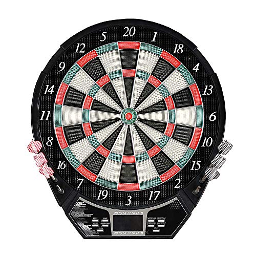 Outlaw Electronic Dartboard and 81-in Free-Standing Cabinet - Cherry Finish - WoodArtSupply