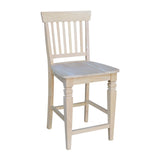 International Concepts Unfinished Seattle Counter Height Stool, 24-Inch, Brown IC International Concepts