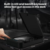 Gun Safe, Upgrade APP Control Portable Small Pistol Safe Travel Case, Biometric Gun Safes for Handgun, Fingerprint Quick Access Gun Box with Keys, Keypad and USB-C Port for Home Bedside Nightstand Car XGUNXBOX