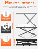 DIHOOL Electric Scissor Lift Table 180Lbs Capacity, 265-1100MM Height Adjustable Lifting Platform DIHOOL