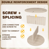 TOCRETOARE Rotating Shoe Rack Tower, 7-Tier Solid Pine Wood Spinning Shoe Display 360° Lazy Susan Shoe Rack, Revolving Shoe Stand, Shoe Rotating Organizer for Closet Shoes and Handbags TOCRETOARE