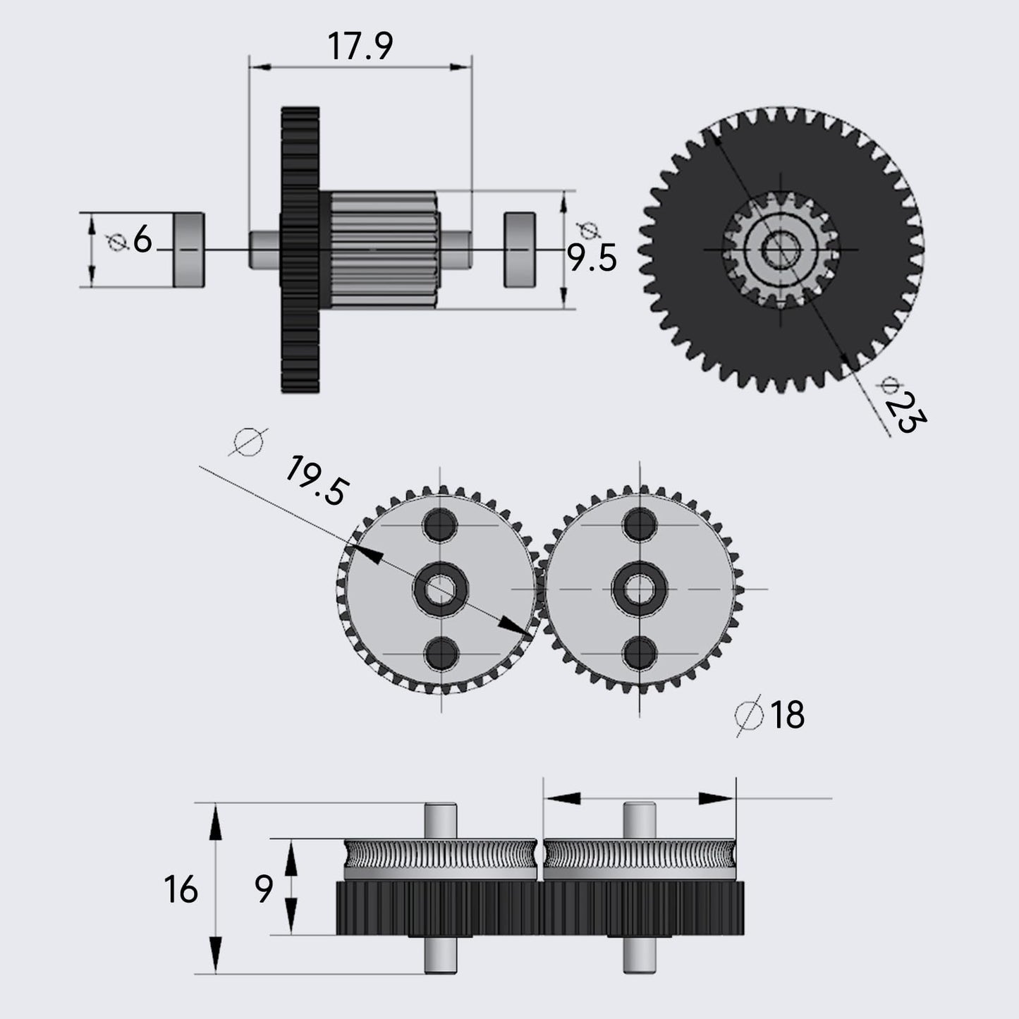 HOCENWAY Upgraded Super Light Large Gear HGX-LITE Extruder Hardened Steel Reduction Gear Compatible with Voron, Ender 5 Series, Ender 3 V2 /pro CR10 CR10S and Other DIY 3D Printer - WoodArtSupply