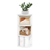 Furinno Pasir 3-Tier Corner Open Shelf Bookcase, White Furinno