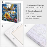Natuyalo Dragonfly Paint by Number for Adults Beginners, Abstract DIY Paint by Numbers Kits for Adults with Frame, Animals Acrylic Painting Kit on Canvas for Wall Decor 12x12 Inch Natuyalo