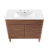 Modway Render 36" Bathroom Vanity in Walnut White Modway