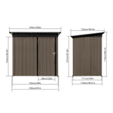 Metal Outdoor Storage Shed 5 x 4 FT, Steel Utility Tool Shed Storage House with Sloping Roof and Lockable Door, Waterproof Garden Storage Tool Shed for Backyard Patio Lawn (Brown, 5X4 FT) Anwick