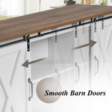 4ever2buy Farmhouse Coffee Bar Cabinet with Storage, 59'' Kitchen Buffet Cabinet with Sliding Barn Door, Sideboard Buffet Cabinet with Adjustable Shelf, White Coffee Bar for Living Dining Room 4ever2buy