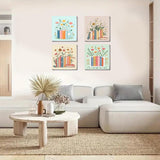 Canrichshop 4 Pcs Book Paint by Numbers Kit for Adults & Ages Over 12,Framed Books Adults' Paint-by-Number Kits, DIY Painting by Numbers for Adults Flowers for Decor Present 8X 8 in Canrichshop