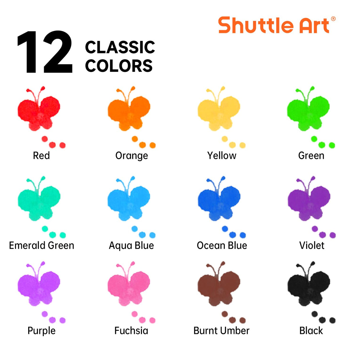 Shuttle Art Dot Markers, 12 Colors Washable Markers for Toddlers,Bingo Daubers Supplies Kids Preschool Children, Non Toxic Water-Based Shuttle Art