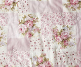 Chezmoi Collection Rosy 3-Piece Full Size Washed Cotton Comforter Set - Floral Bedding Set Ivory Green Pink Flower Polka Dot Printed Patchwork Reversible Lightweight Comforter for All Season Chezmoi Collection