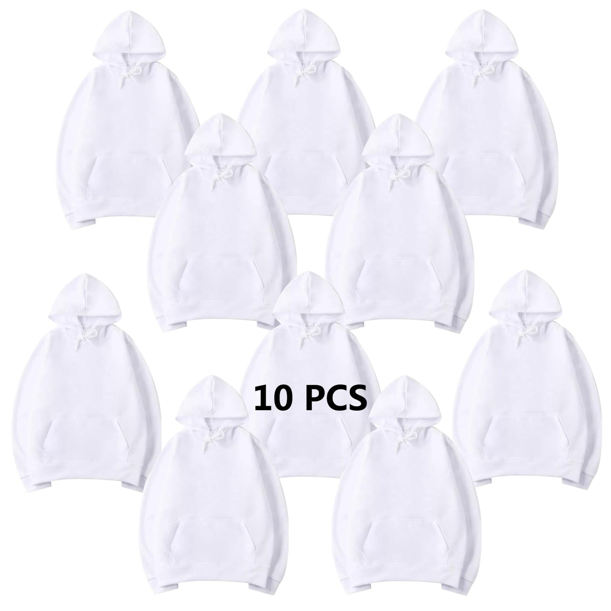 AiDiYGECO 10 pcs Sublimation Hoodies Blank white sublimation hoodie sweatshirt for sublimation printing Men blanks 100 Polyester Hoodie (XL) AiDiYGECO