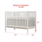 HZANHY 5-in-1 Convertible Crib, Baby Crib, Converts from Baby Crib to Toddler Bed, Daybed and Full-Size Bed Frame, Fits Standard Full-Size Crib, Baby Bed White (Mattress not Included HZANHY
