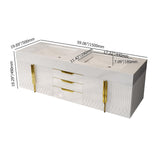 Weibath 59" Wall Mounted Bathroom Vanity Modern Bathroom Vanity with Double Sink & Drawers & Doors Faux Marble Top Weibath