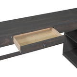 MiHunnor Antique Brown Full Size Loft Bed with U-Shaped Desk and Storage Solutions MiHunnor