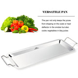 G.a HOMEFAVOR Chicken Leg Wing Rack 14 Slots Stainless Steel Metal Roaster Stand with Drip Tray for Smoker Grill or Oven, Dishwasher Safe, Non-Stick, Great for BBQ, Picnic G.a HOMEFAVOR