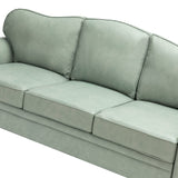 HULALA Home 81'' Upholstered Leather Sofa with Nailhead Trim and Rolled Armrests, Mid-Century Modern Living Room 3-Seater Couch, Sage Couch with Removable Cushion for Bedroom Apartment HULALA HOME