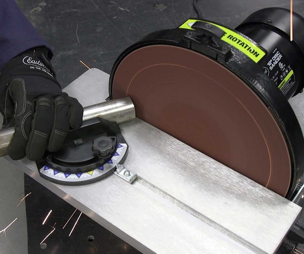 Eastwood Disc Sander | Powerful 1.25HP 12" Disc Sander Tool | Heavy Duty Cast Iron Base and Vacuum Port with a 45 Degree Adjustable Work Surface and Eastwood