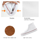 ZGR Womens Fashion Canvas Sneaker Low Cut Lace ups Casual Shoes (7 B(M) US, High-top White) ZGR