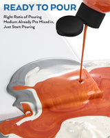 Nicpro 8 Colors 8.45oz Metallic Acrylic Pour Paint Supplies Kit, Large Volume Ready to Pour Premixed High Flow Pouring Paint Set with Silicone Pouring Oil, Gloves, Instructions for Beginner DIY Nicpro