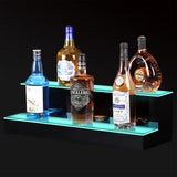 MESAILUP LED Lighted Liquor Bottle Display Shelf 24 Inch 2 Step Bar Liquor Bottle Shelf Commercial Lighting Shelves with Remote Control(2 Tier, 24 inch) MESAILUP