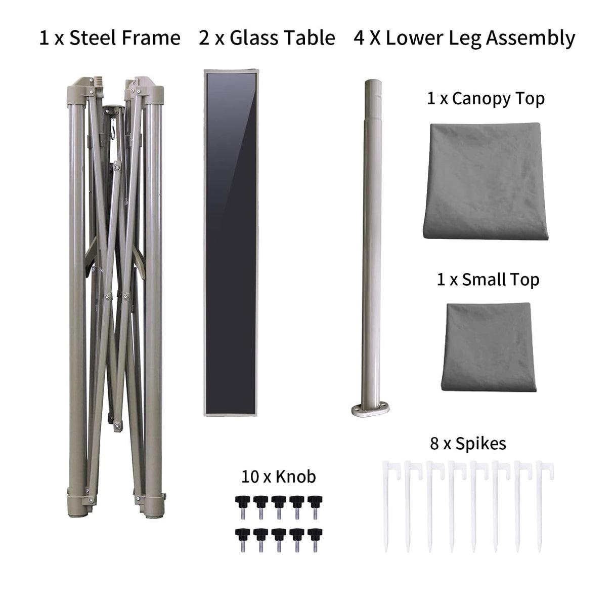 CROWN SHADES 8 x 5 Foot BBQ Grill Gazebo Beach Tent Canopy, Easy Up Outdoor Patio Shade Cover with Double Tier Vented Top & 2 Side Shelves, Grey CROWN SHADES