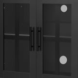 Oevsld Modern Entertainment Center with Bookshelves & Storage Cabinets - TV Stand for 80" TVs, Media Console with Adjustable Shelves & Cable Management - White/Black (Black +MDF+ Glass +60-69 inches) Oevsld