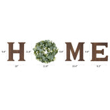 Mkono Farmhouse Wall Home Sign with Artificial Eucalyptus for O Rustic Wooden Hanging Letters Decorative Wall Art Decor for Living Room Kitchen Entryway Housewarming Gift, Brown Mkono