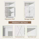 ChooChoo Corner Storage Cabinet, Small Corner Cabinet with Barn Door Design and Adjustable Shelf, Home Space Saver for Living Room, Bathroom, ChooChoo