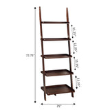 Convenience Concepts 5 shelves, American Heritage Bookshelf Ladder, Espresso, 72.75" x 25" Convenience Concepts