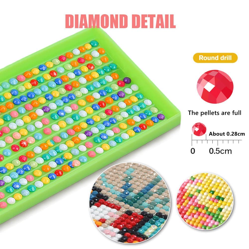 6 Sets Diamond Painting Kit, 5D Adult Diamond Art Circle Full Diamond Painting Kit, Diamond Digital Painting Kit, Gemstone Art Painting Kit, DIY Diamond Painting Beginner Kit (11.8x15.7 inches) GemZono