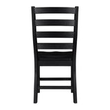 Lexicon Dining Chairs Set of 2, Dining Chairs with Solid Wood Legs and Footrest, High Ladder Back Farmhouse Dining Chairs, Wooden Dining Room Chairs, Black Lexicon