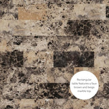 Linon Brown 3-Piece Table Faux Marble Tavern Set, 42" w x 22.25" d x 36" h Linon