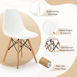Tangkula Modern 5-Piece Round Dining Table Set for 4 with Solid Wood Legs in Bright White Tangkula