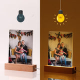 PYD Life 4 Pack Sublimation LED Acrylic Photo Frames Night Lights Blanks 5" x 7" with Warm Color Light,with Wood Stand for Heat Press Machine Printing PYD Life