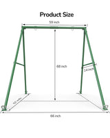 PACEARTH 440lbs Capacity Flying Saucer Swing Set with Heavy Duty A-Frame Metal Swing Stand, Full Steel, Outdoor for Kids, Backyard, Playground, Outdoor PACEARTH