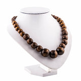 EVBEA Wood Bead Necklace Africa Wooden Chain Statement Unisex Chunky Necklaces EVBEA